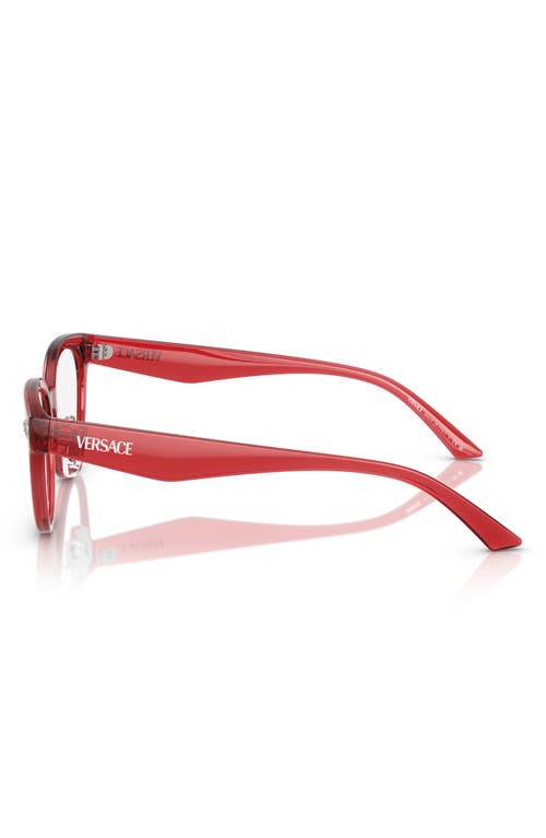 Versace 54mm Pillow Optical Glasses In Trans Red