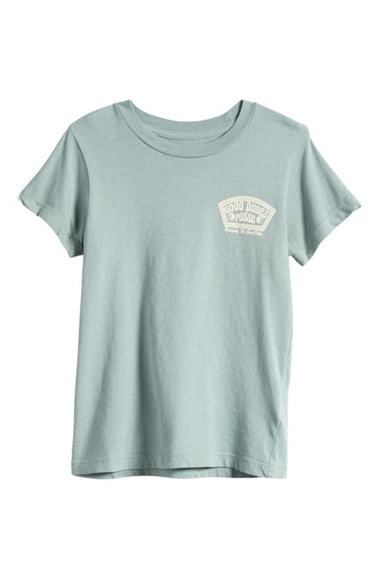 Tiny Whales Kids' Good Dudes Posse Cotton Graphic T-shirt In Sea Glass