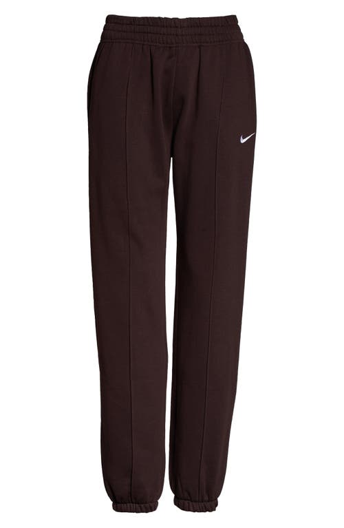 Shop Nike Sportswear Essential Fleece Pants In Brown Basalt/white