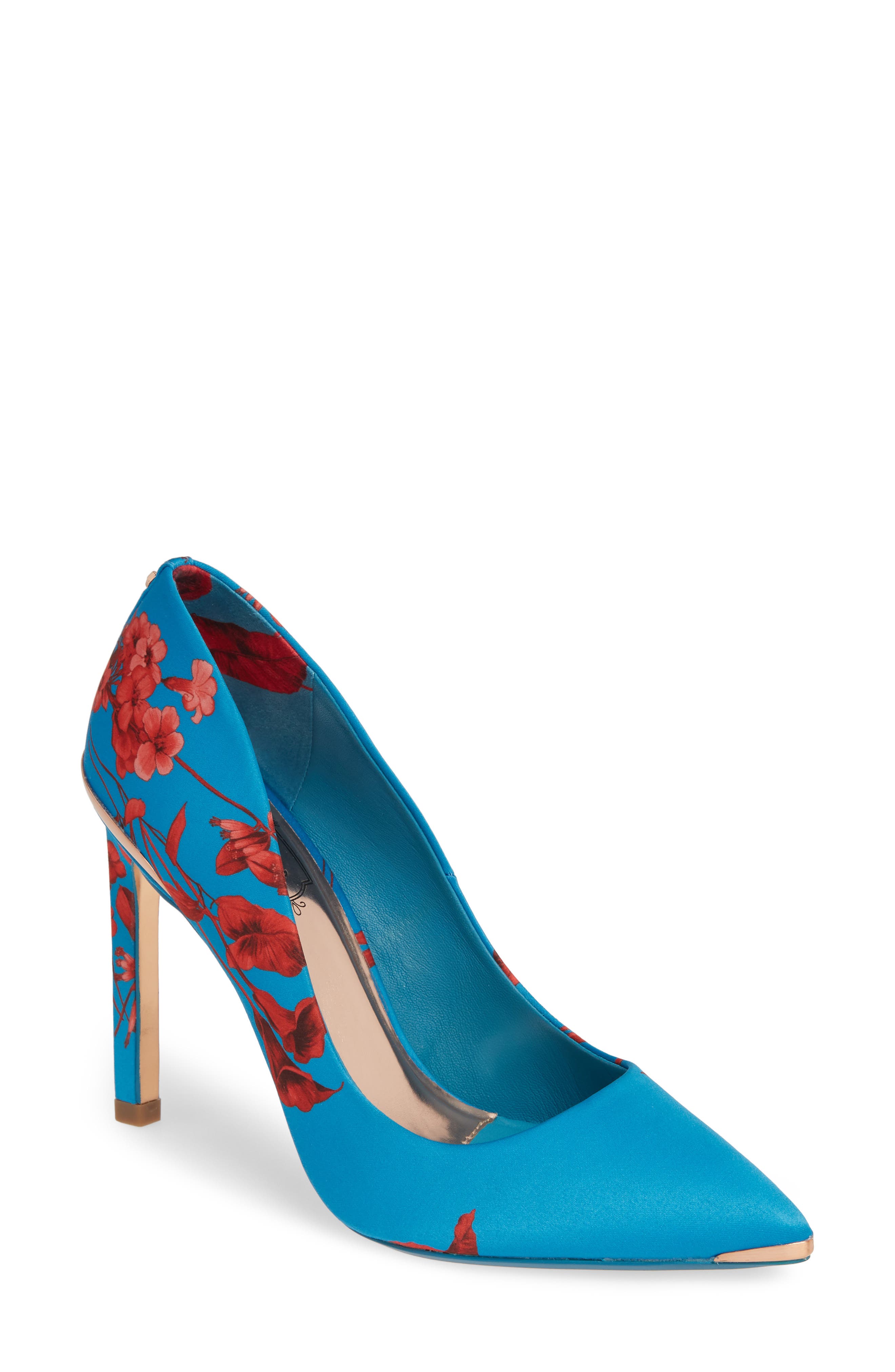 ted baker blue floral heels