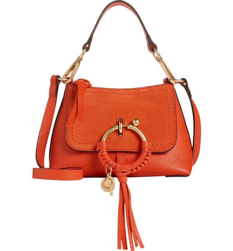 SEE BY CHLOÉ Mini Joan Leather Crossbody Bag, Main, color, LOVING ORANGE