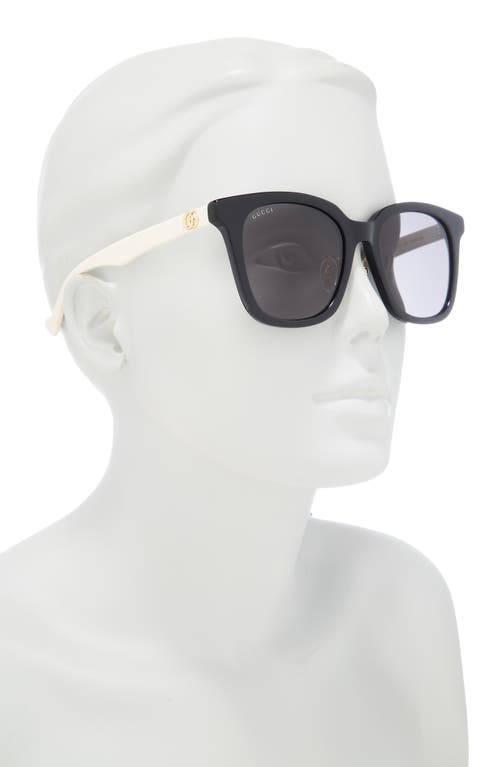 Gucci 55mm Square Sunglasses In Black White Grey