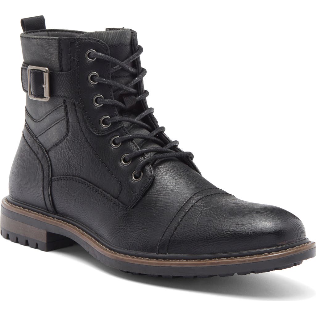 Rush By Gordon Rush Cap Toe Combat Boot In Black