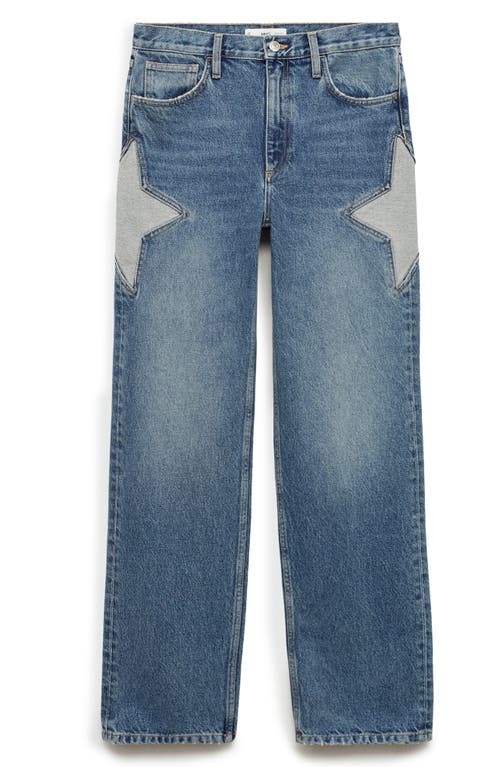 Shop Mango Ashley Star Straight Leg Jeans In Medium Blue