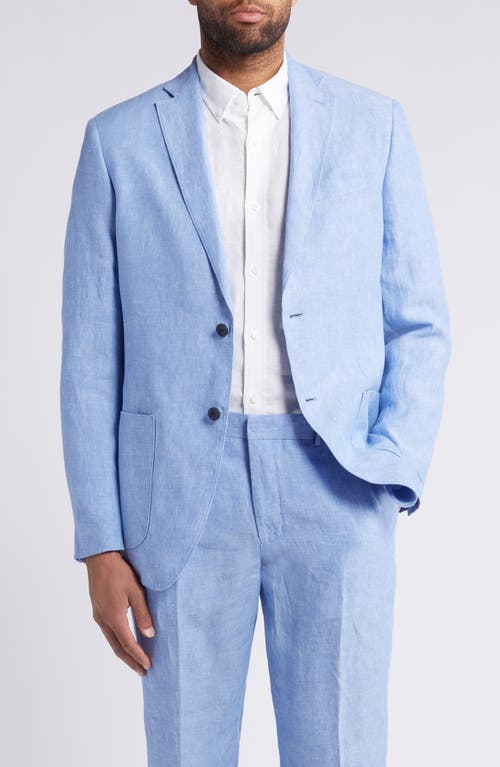 Shop Nordstrom Patch Pocket Linen Sport Coat In Blue Hydrangea