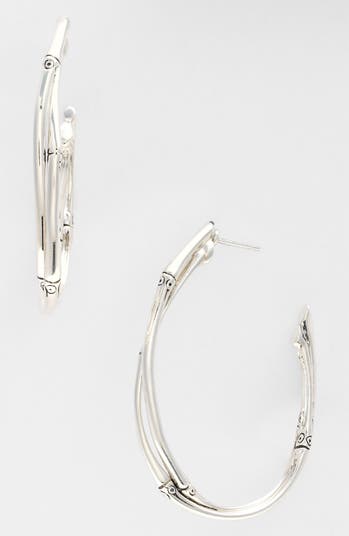 John Hardy Classic Chain Silver Extra-Large Hoop Earrings Sterling