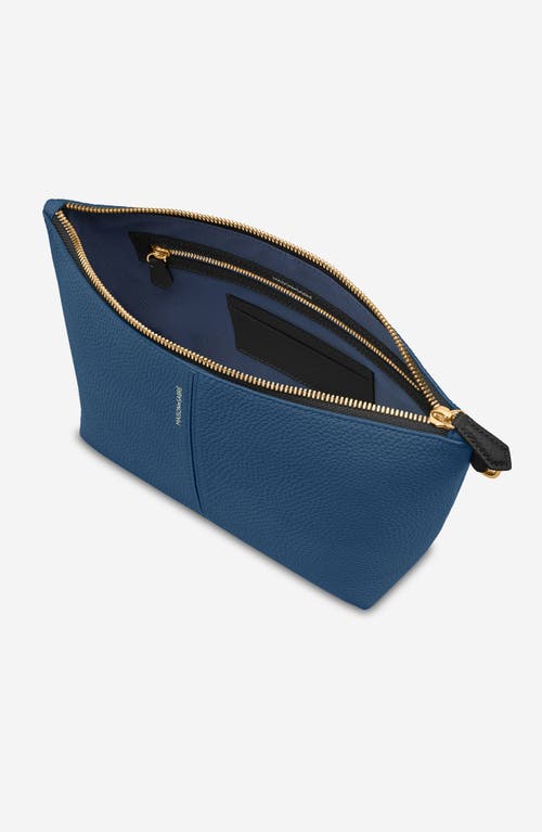 Maison De Sabre Maison De Sabré Medium Leather Flaire Pouch In Pacific Caviar