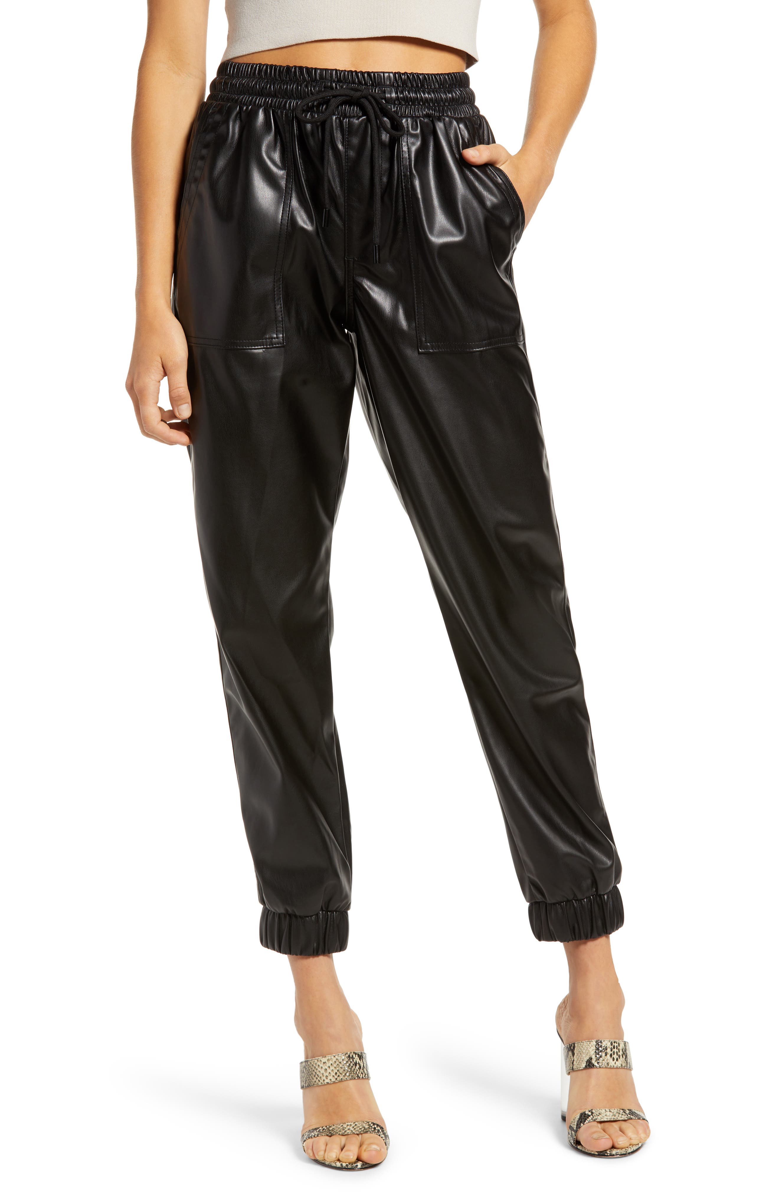 leather jogger pants