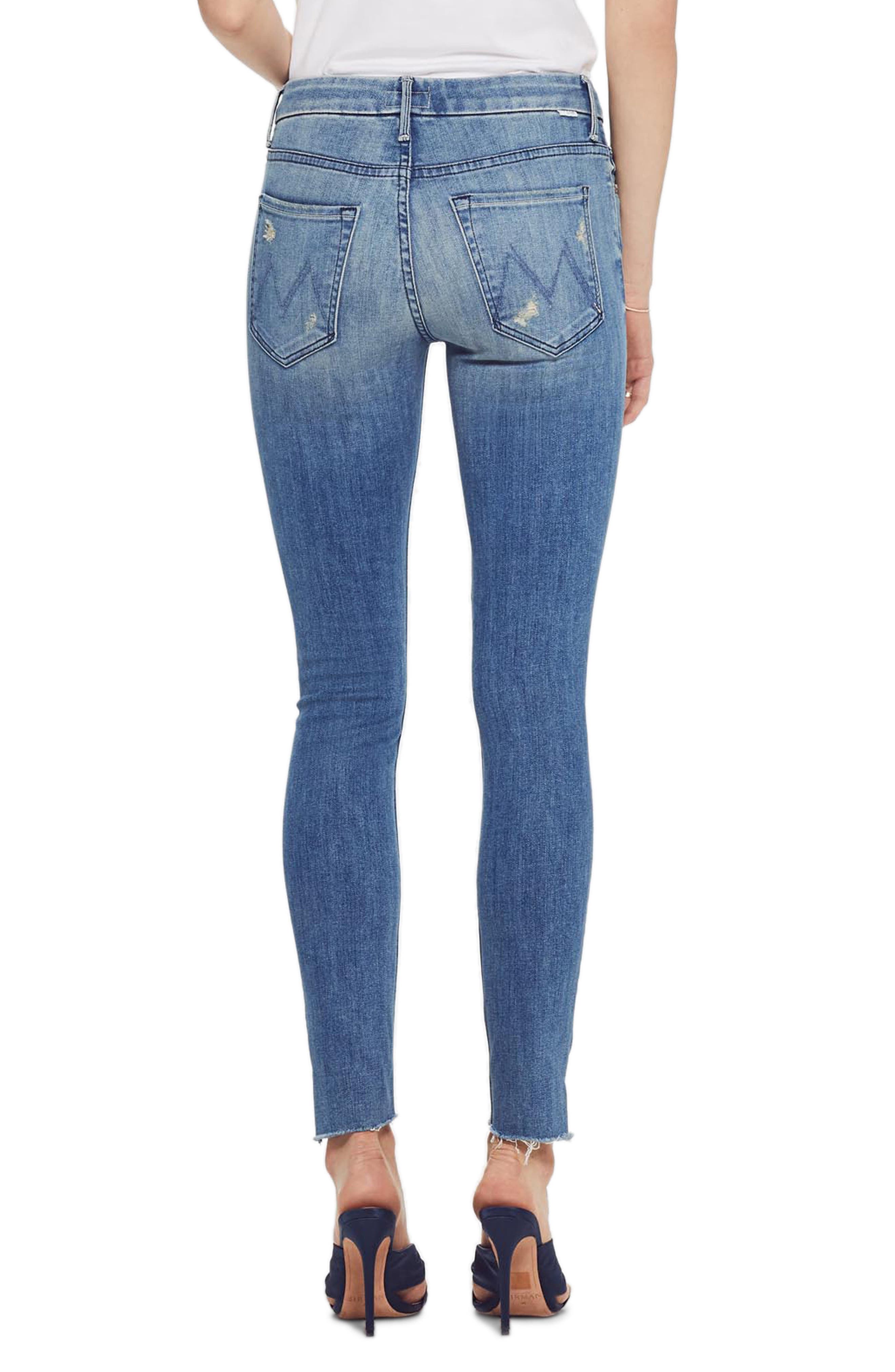 frayed step hem jeans