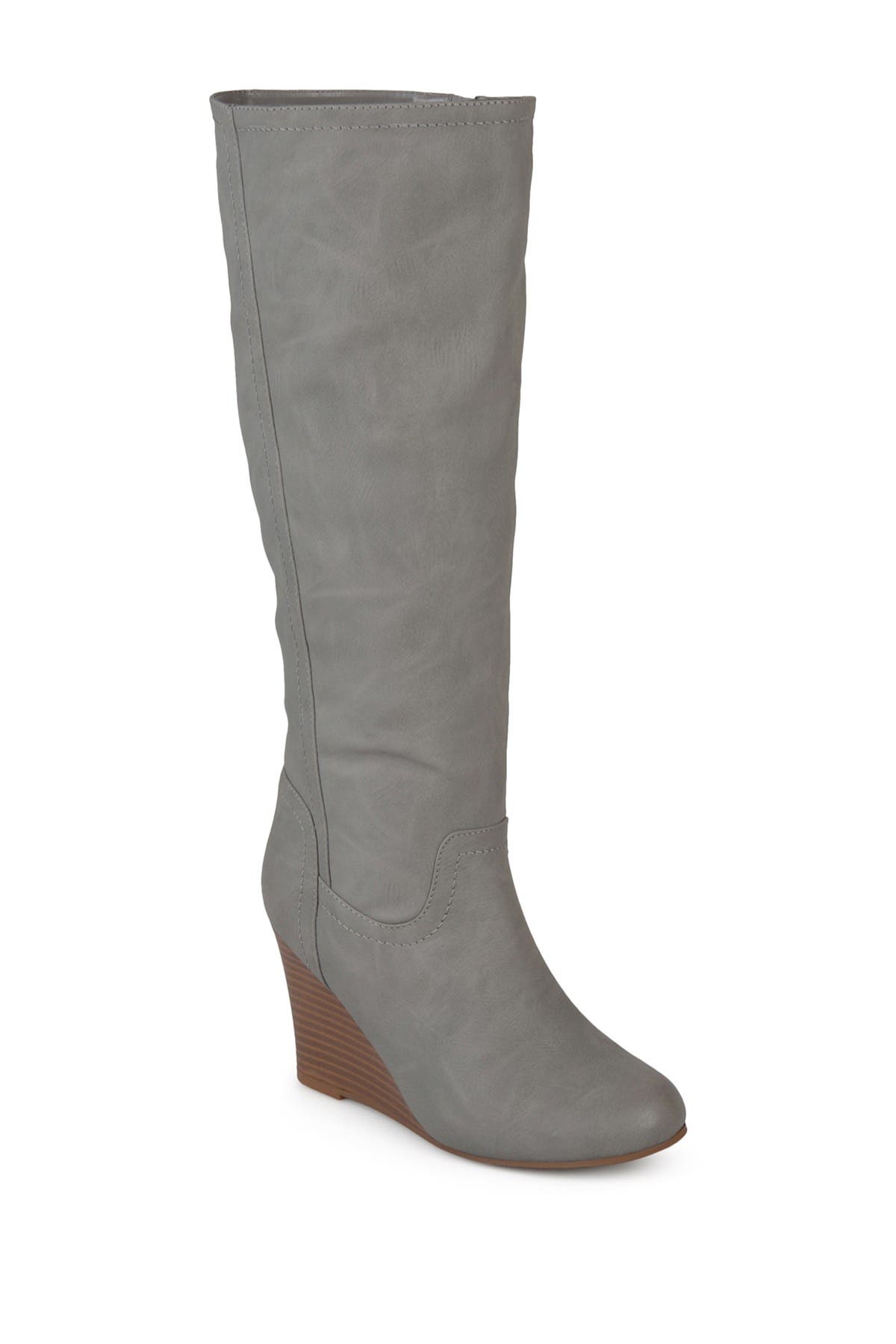 tall grey boots with heel