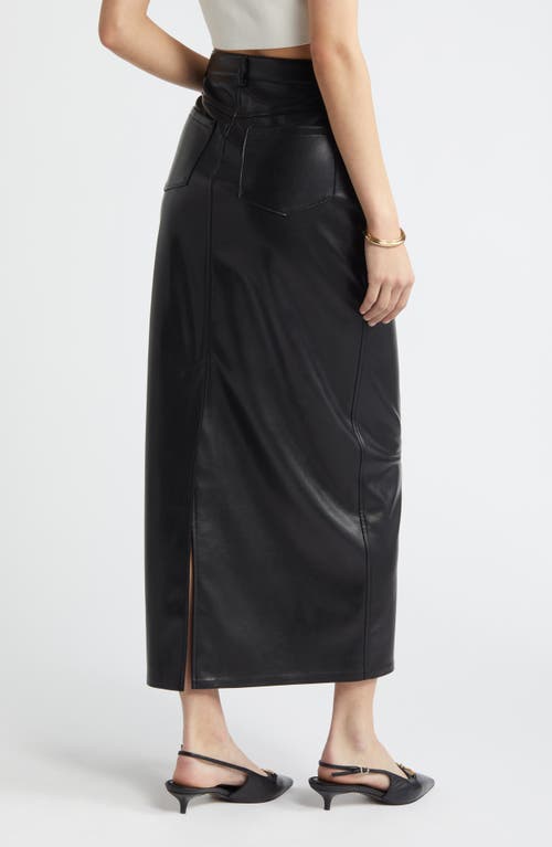 Shop Open Edit Faux Leather Maxi Skirt In Black