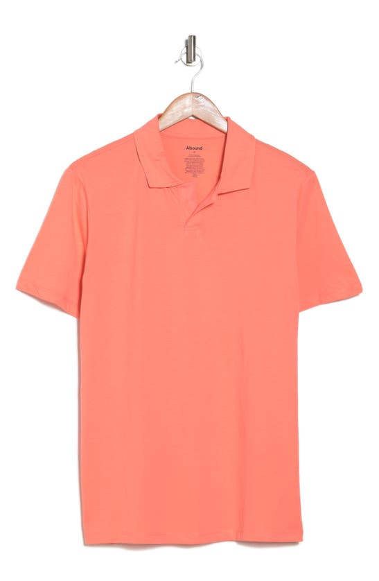 Shop Abound Johnny Collar Short Sleeve Polo In Coral Fusion