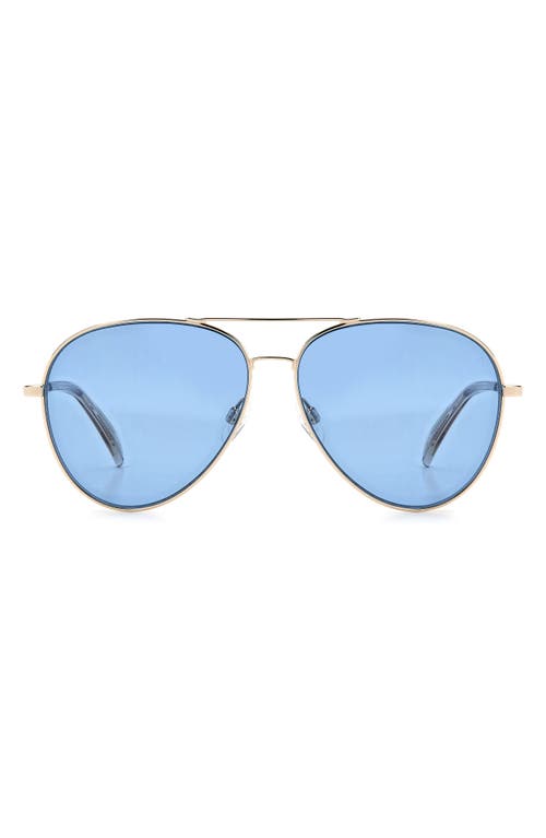 Rag & Bone 59mm Aviator Sunglasses In Gold Beige/blue