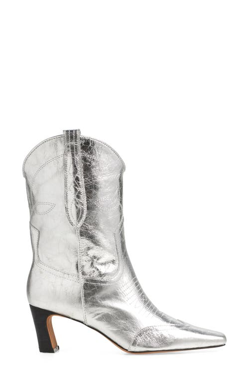 Shop Steve Madden Josefine Western Boot In Silver Leather