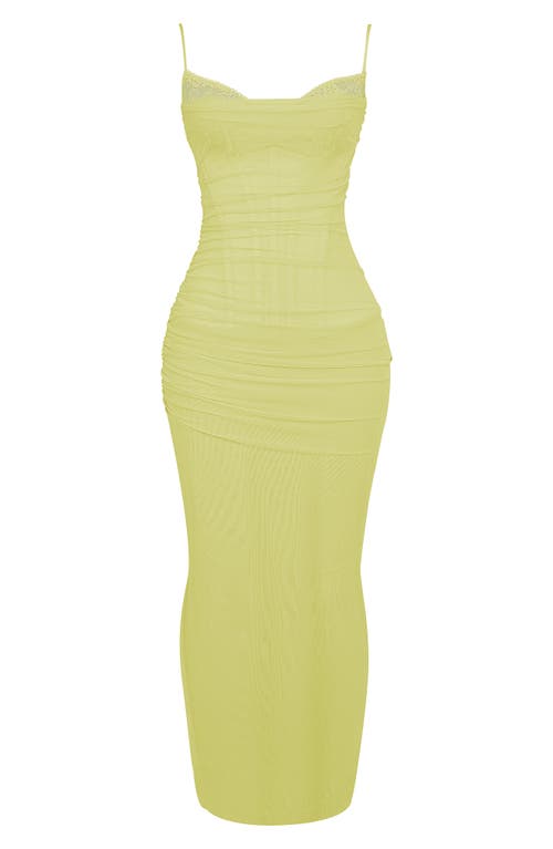 HOUSE OF CB HOUSE OF CB NALINI MESH & LACE CORSET GOWN