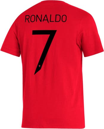 adidas Men's adidas Cristiano Ronaldo Red Manchester United Name & Number  Amplifier T-Shirt