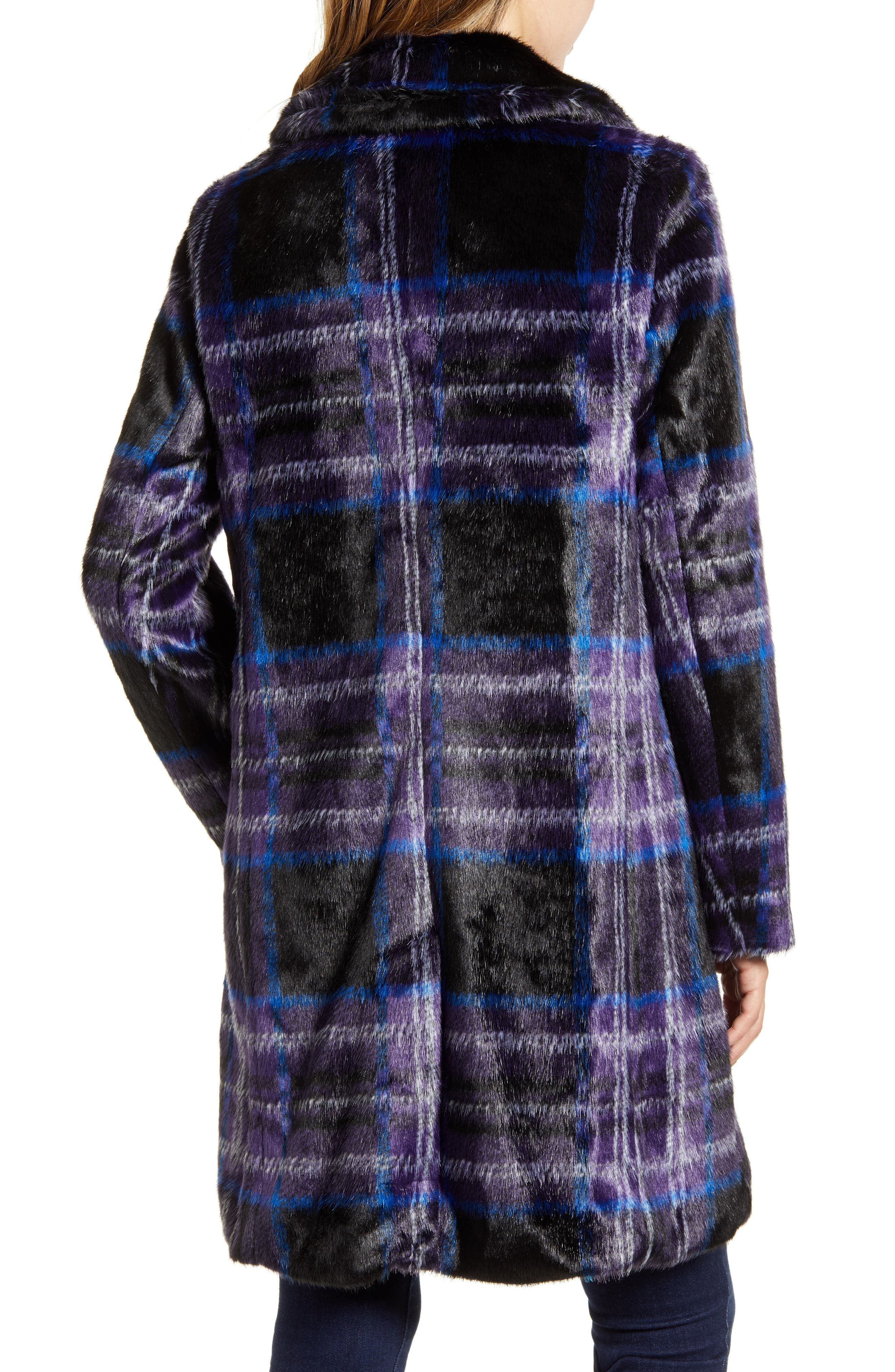 faux shearling plaid jacket