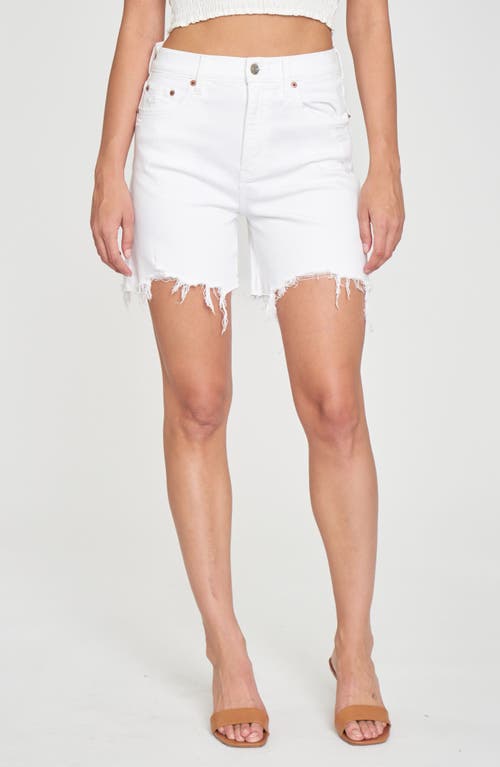 Sundaze High Waist Denim Cutoff Shorts in Marshmallow Distressed