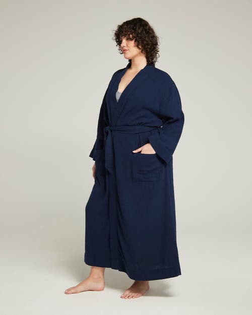 Nudea The Classic Belted Robe In Navy