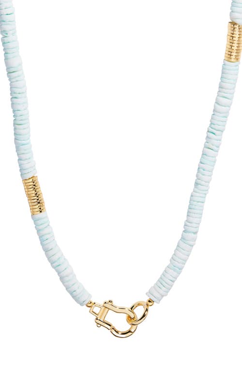 Capri Beaded Shell Necklace in Gold/Turquoise