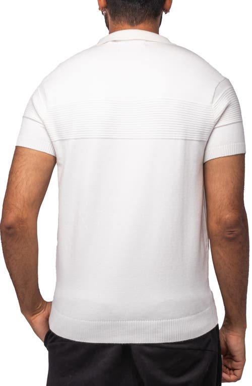 X-ray Xray Zip Polo Sweater In White
