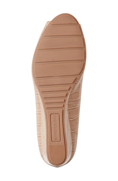 Shop Bandolino Peep Toe Wedge Pump In Taupe Croco Print