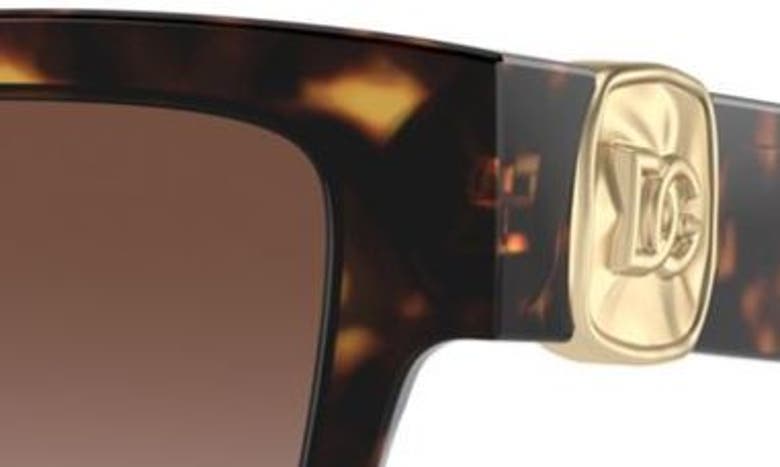 Dolce & Gabbana 54mm Gradient Square Sunglasses In Havana