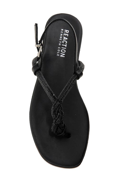 Shop Reaction Kenneth Cole Whitney Crystal Strap Flat Sandal In Black Metallic