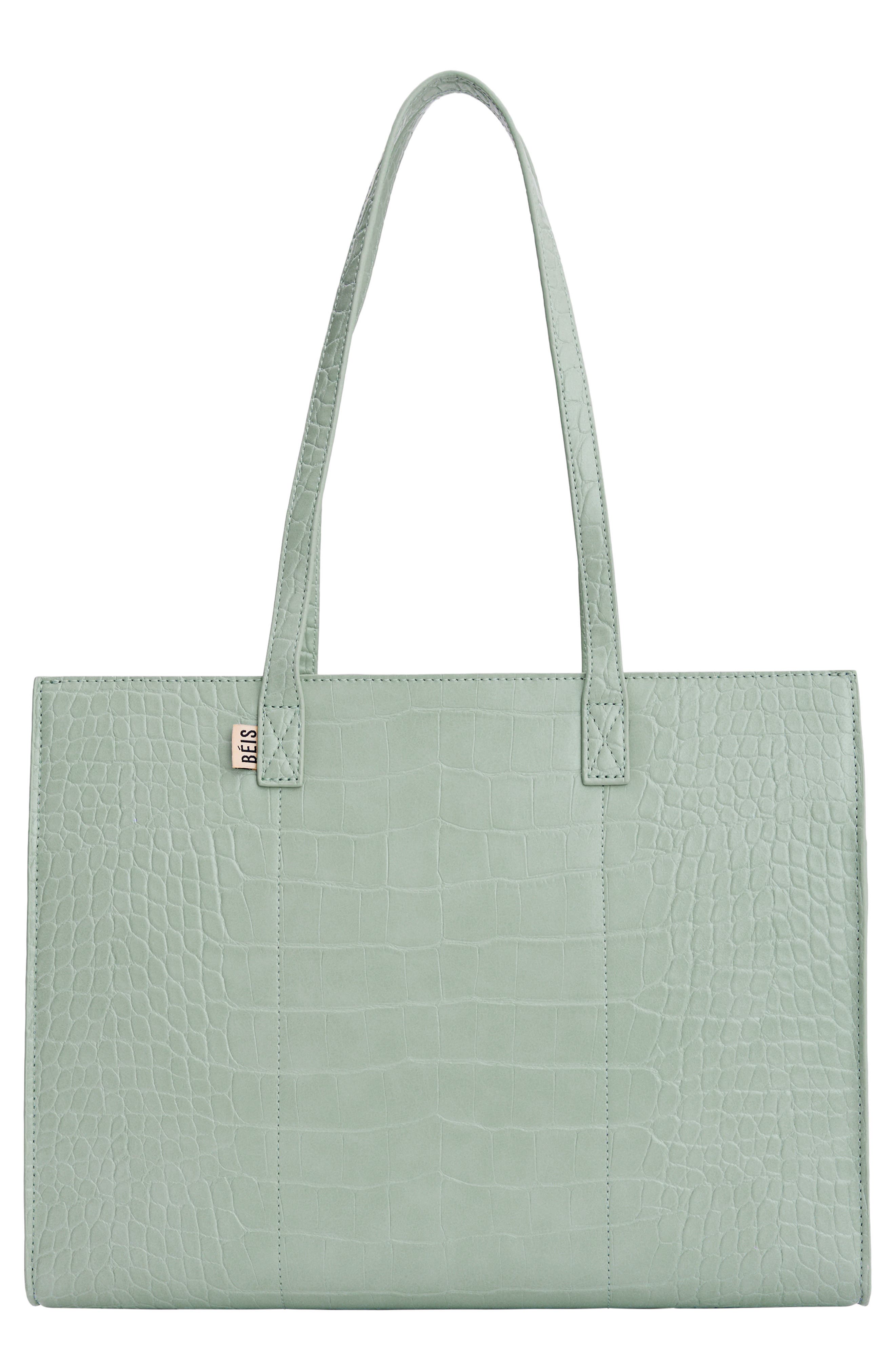 Béis Water Repellent Croc Embossed Work Tote Nordstrom