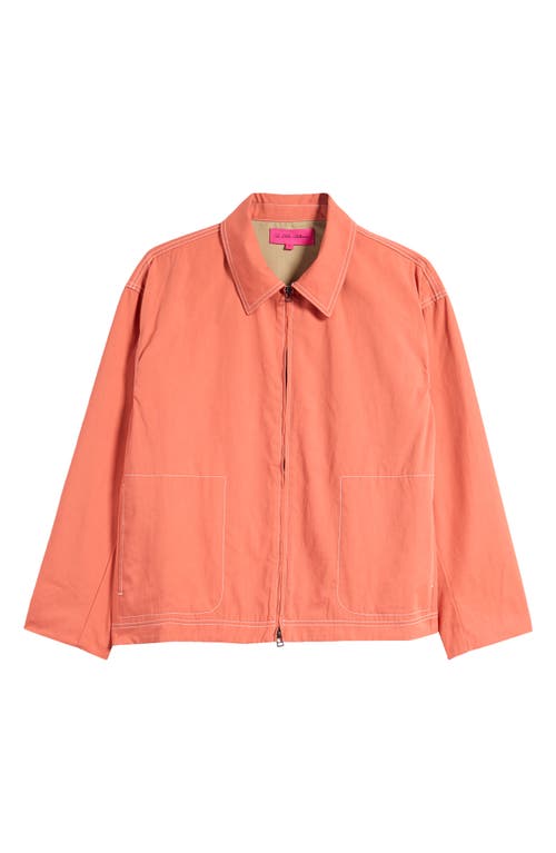 Shop The Elder Statesman Silvano Cruiser Cotton Jacket In Filthy Orange