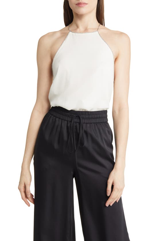 Cami Nyc Nashra Embellished Trim Silk Camisole In Vanilla