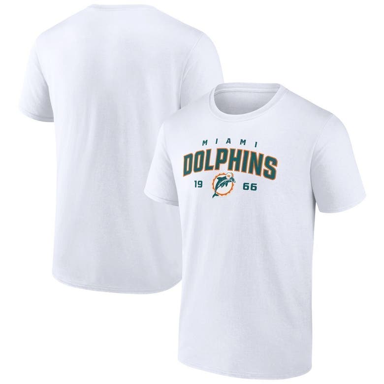 MIAMI DOLPHINS GRIDIRON GLAM SHORT SLEEVE CROP TEE WITH SPORT STRIPE DETAIL