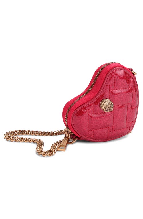 Shop Kurt Geiger London Micro Kensington Heart Quilted Faux Leather Crossbody Bag In Red