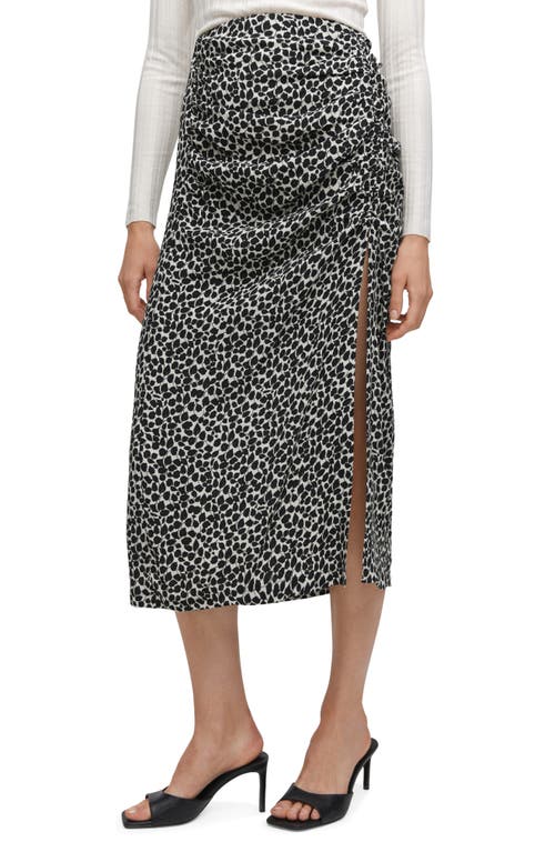 MANGO Print Faux Wrap Midi Skirt in Black at Nordstrom, Size X-Small