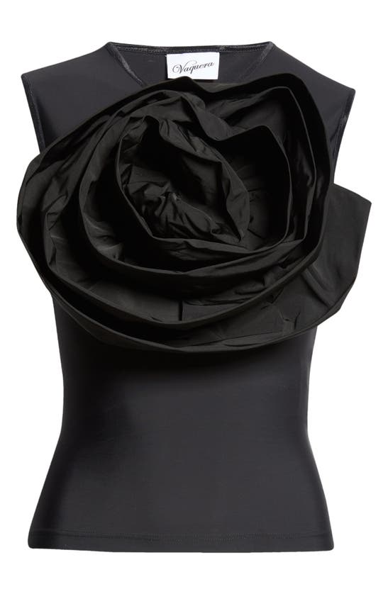 Shop Vaquera Rose Sleeveless Top In Black