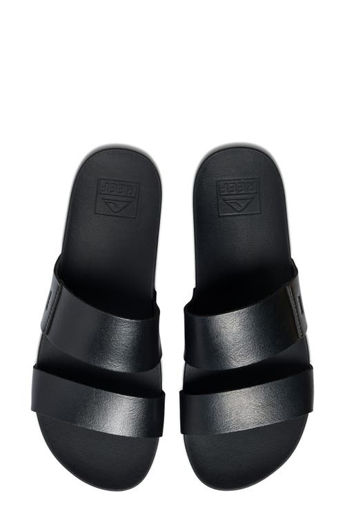 Reef Women's Cushion Vista Hi Slip-on Platform Slide Sandals In Black/black