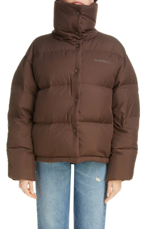 Olimera Recycled Down Puffer Jacket in Coffee Brown