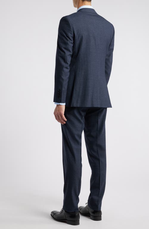 Shop Canali Milano Trim Fit Impeccabile Microcheck Super 130s Wool Suit In Navy