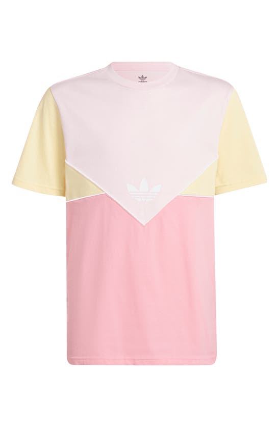 Adidas Originals Kids' Adicolor T-shirt In Easy Pink/almost Yellow/bliss Pink
