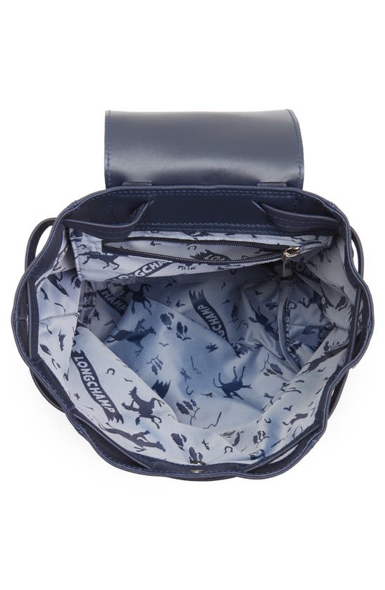 Longchamp Le Pliage Cuir Backpack In Navy