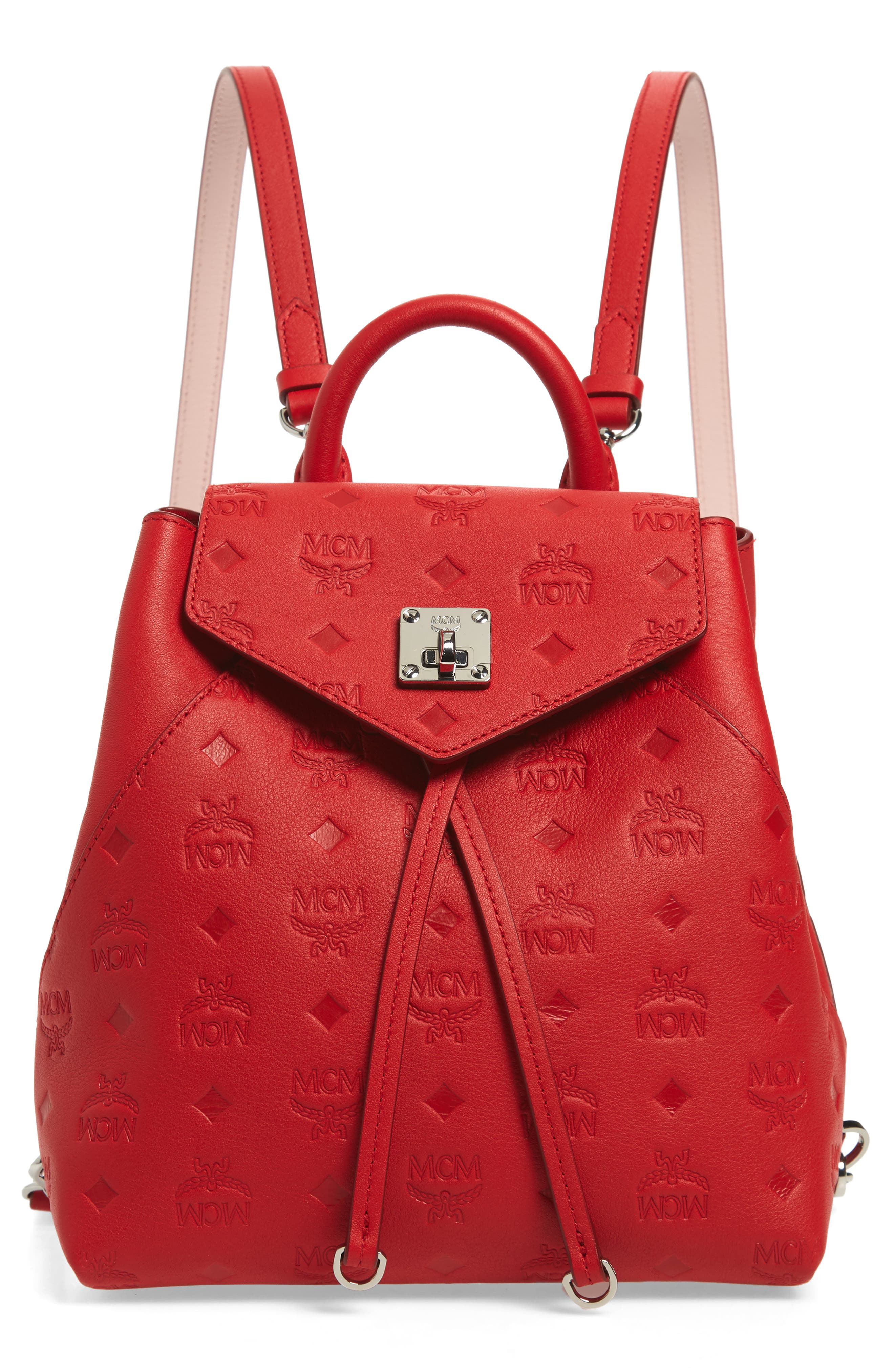 MCM Essential Monogram Leather Small Backpack Nordstrom