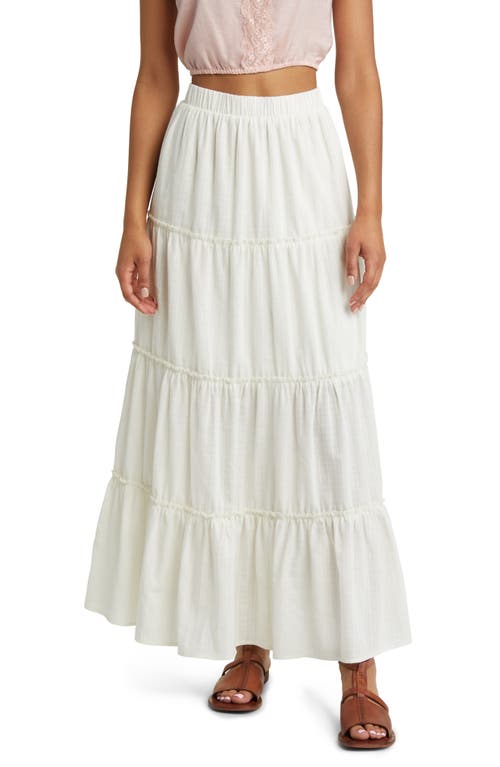 BP. Tiered Cotton Maxi Skirt in Ivory