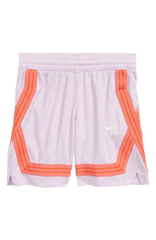 Nike Kids' Dri-fit Fly Crossover Shorts In Doll/ Rush Orange/ White