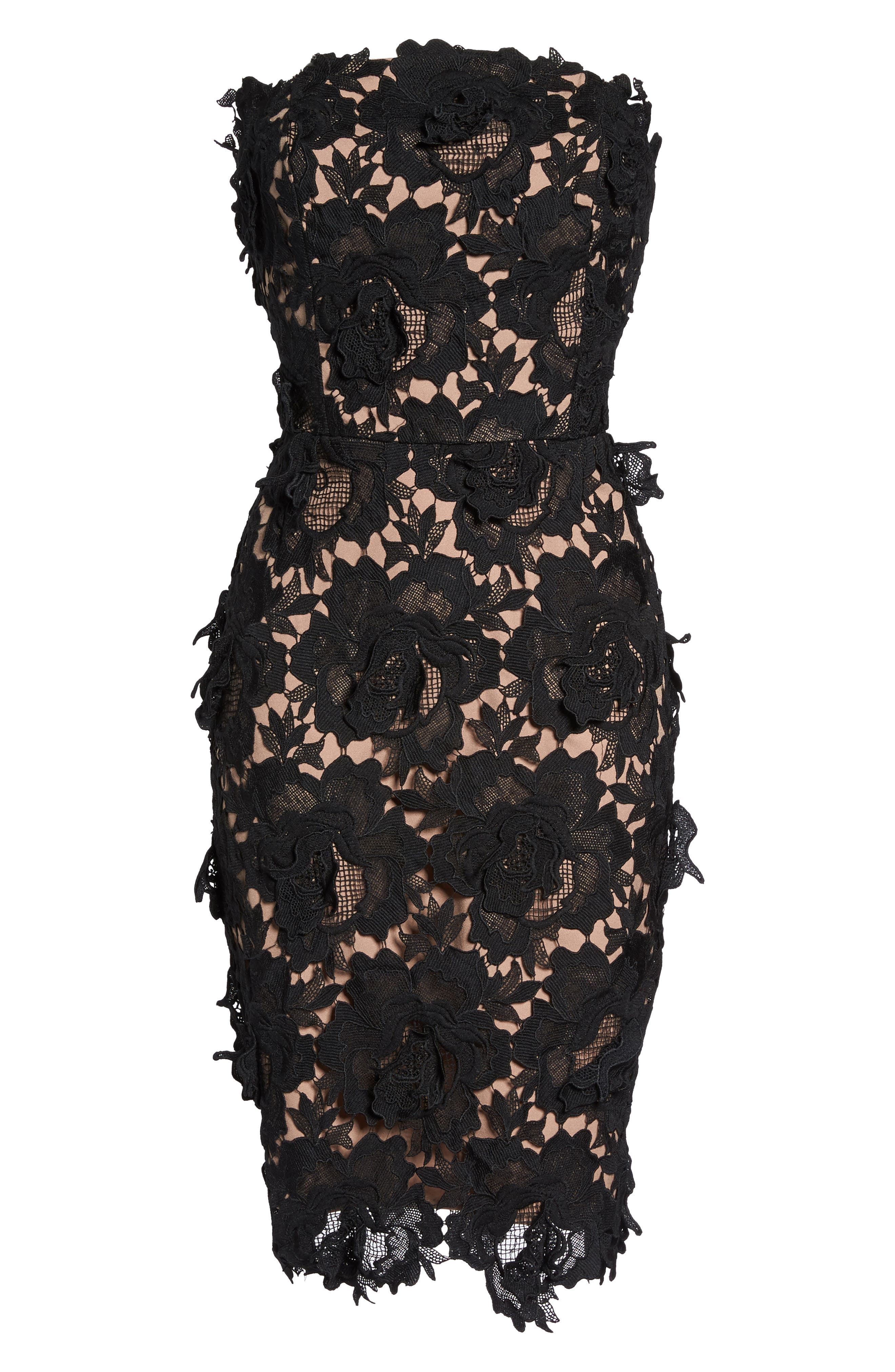 adelyn rae jade strapless lace dress