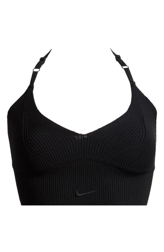 Shop Nike Dri-fit Sport Lifestyle Rib Sports Bra In Black/ White
