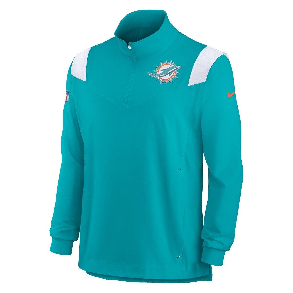 Nike Men's Nike Aqua Miami Dolphins Sideline Coach Chevron Lockup