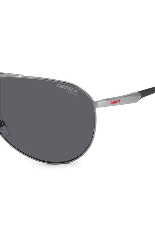 Shop Carrera Eyewear X Ducati Carduc 67mm Oversize Aviator Sunglasses In Matte Dark Ruth/grey