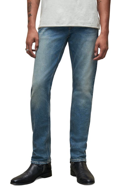 John Varvatos Damo Slim Straight Leg Jeans in Aged Blue