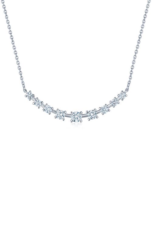 Shop Kwiat Starry Night Curved Bar Diamond Necklace In White Gold/clear