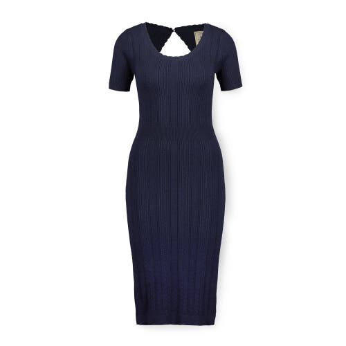 Shop Hope & Henry Fitted Cable Sweater Dress In Blue